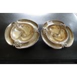Pair of Art Nouveau silver dishes M. Brothers Birmingham 1904.