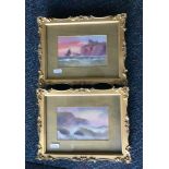 Pair of small EK Redmore seascapes on board 8.5x13