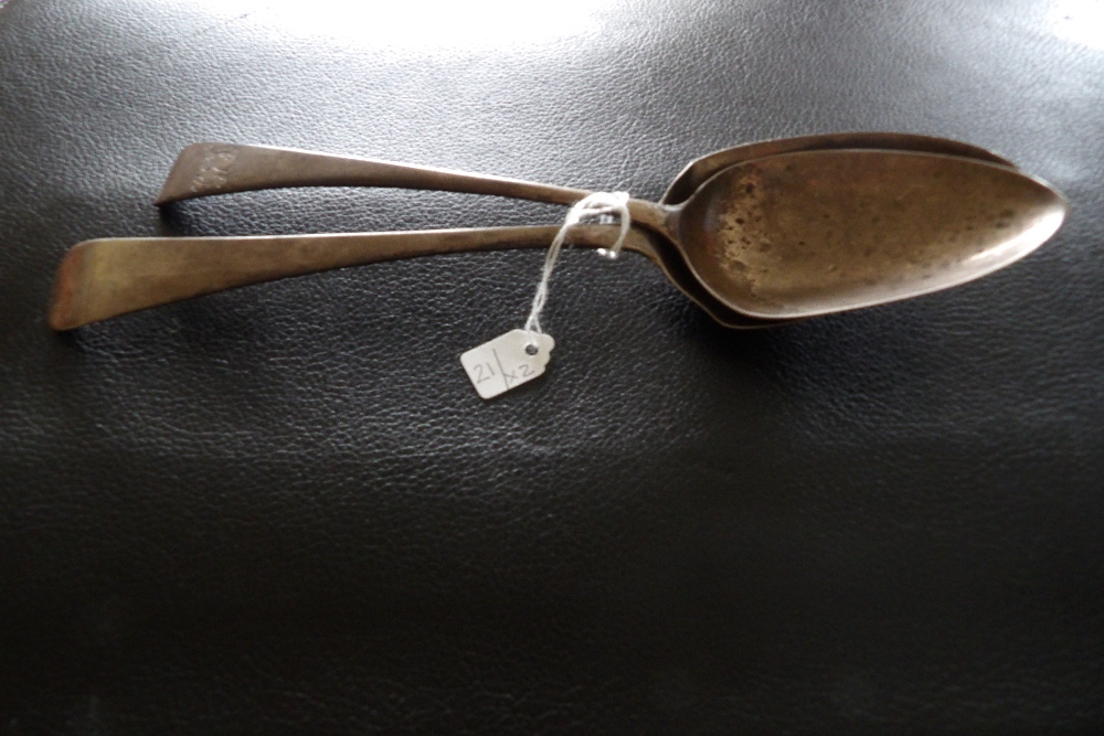 Two tablespoons 1797 and 1809 George Smith and Geo. Wintle.