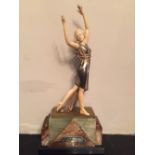 Ferdinand Preiss bronze and ivory figure, "Lighter than Air" Ada May.