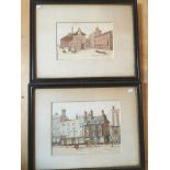Two watercolours by TC Fraser, a Brewery and Ridlers Hotel. 15x23cms and 19.5x26cms.