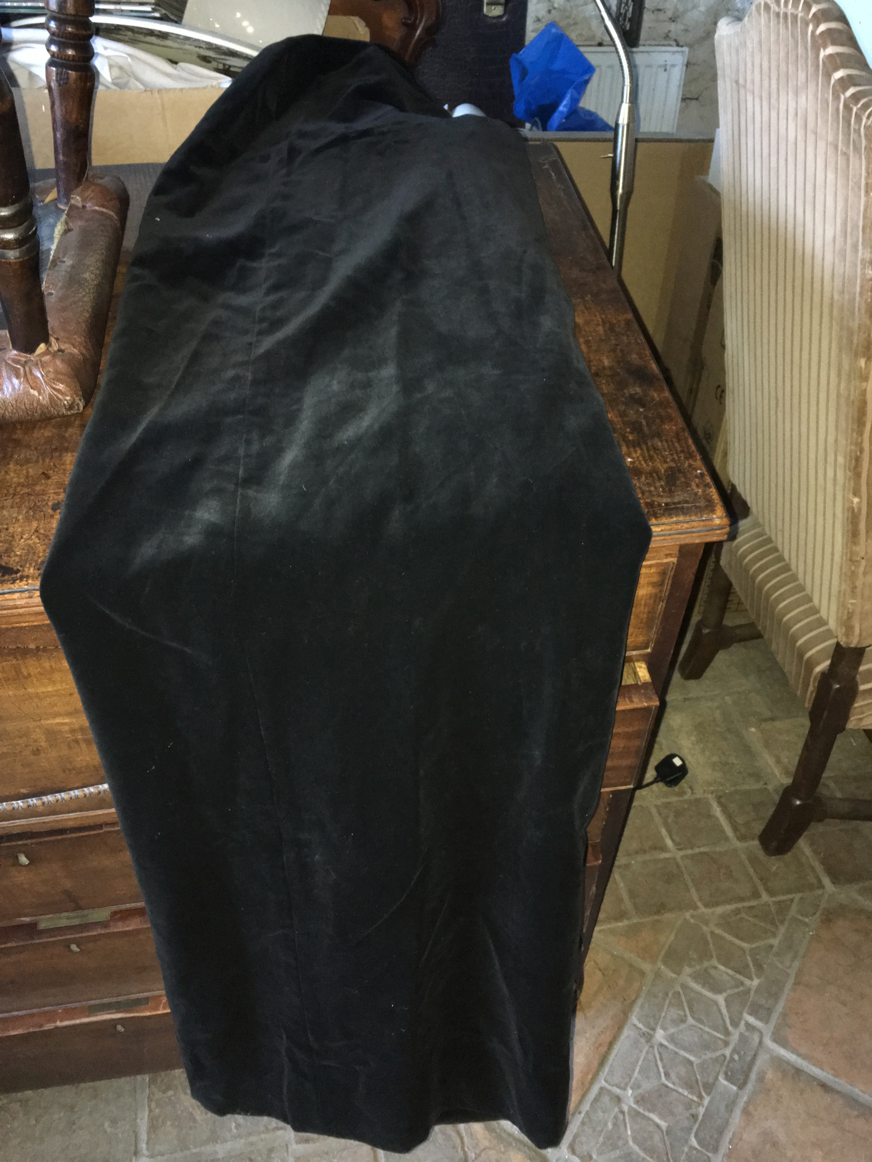 Susan Small black velvet evening cape.