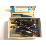 Boxed lot, pens, watches etc.