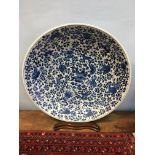 Superb Kangxi mark and period blue and white charger 41cms diameter