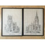 Two 19thc photographs, 1 Hedon and 1 Patrington church.