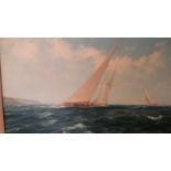 J. STEVEN DEWS "Velsheda Beating to Windward"oil on canvas 41 X 61cms