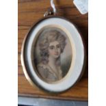 P M on ivory c1770 lady in a wig 5cm