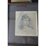 Mary Jane Jones aged 14 1823 an original drawing by J Ballard signed lower left