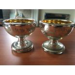 Pair of silver resist glass salts.