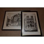 Lithograph of Reims and an Italian print.