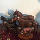 Six Beswick pottery horses.