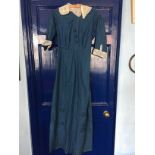Early 20thc blue cotton day dress in good condition.