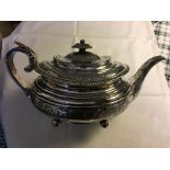 Newcastle silver teapot IR IW circa 1800 18 ozs approximately.
