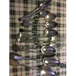 Various items of silver cutlery. approximately 18ozs.