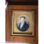 Nineteenth century miniature of a gentleman in rosewood frame.