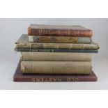 A collection of art history books, including The Art Journal 1899, Bonningtons Works, bound volume
