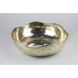 A 20th century silver plated scalloped edged bowl presented to Vice Admiral Sir Michael Fell by
