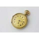 A lady's 18ct gold open face pocket watch, the movement signed Charles A Hill, engraved monogram
