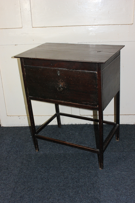A 19th century mahogany rectangular bedside cupboard, with hinged door enclosing chamber pot, 57cm