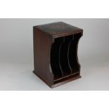 A Victorian inlaid rosewood stationary box, with three vertical divisions on square base, 17cm