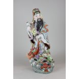 A Chinese famille rose pottery figure of Lu  the 2nd star deity of prosperity and influence,
