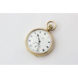 A 9ct gold open face pocket watch, the dial signed J W Benson, in a Dennison case