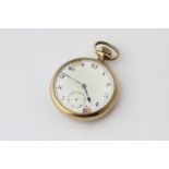 A rolled gold open face pocket watch