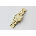 A 9ct gold wrist watch by Zenith on a gilt bracelet, London import mark for 1951