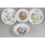 A pair of 19th century chinoiserie decorated plates, another by William Nutt decorated with