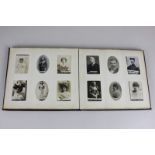 An early 20th century Ogden's album of photographic cigarette cards including actresses, early