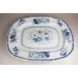 A Wedgwood large meat platter with green transfer printed floral detail, 53cm