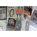 Various Beatles related ephemera including photographs, two books, newspaper clippings, a scrapbook,