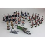 A collection of lead soldiers, including Cavalry, Scots Guards, Royal Marine band and others,