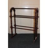 A stained wood clothes airer, 60cm