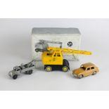 A Dinky Supertoy Coles mobile crane in original box, together with a Dinky Toy tow truck and car