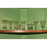 A collection of nine various 19th century glasses including a pair of jelly glasses and other