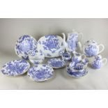 A Royal Worcester blue Dragon porcelain part tea and coffee set including teapot, coffee pot (