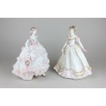 Two Royal Worcester figurines of Sweetest Valentine (4,320/12,500) and Royal Debut (7437/12,500),