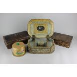 A Continental, possibly Venetian, gilt wood sewing box/stool with upholstered rectangular shaped