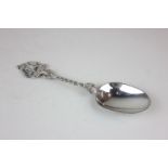 A Dutch silver spoon with ship, chain and anchor handle, bearing British Import marks dating 1903,