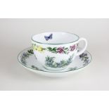 A large Royal Worcester Herbs pattern tea cup and saucer decorated with rosemary and thyme, 13.5cm