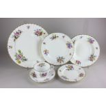 A Royal Worcester Roanoke pattern tea and dinner set for one including dinner, dessert and side