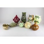 Nine pieces of pretty ugly Price and other pottery including two pickled onions, a beetroot, an