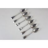 A set of six George III Scottish silver teaspoons, maker Robert Gray & Son, Edinburgh 1817,