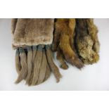 A rabbit fur stole together with two mink fur stoles (a/f)