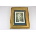 Baxter print, reverse inscribed Circassian, Lady at t he Bath, 15cm by 10cm