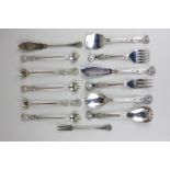 A set of six George V silver Kings pattern servers, makers Atkins Brothers, Sheffield 1933,