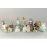 Eleven Royal Albert Beatrix Potter figures including Benjamin Wakes Up, Mr Alderman Ptolemy,