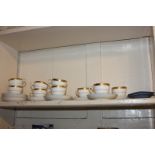 A Minton porcelain Westminster pattern coffee set for nine, a Wedgwood Moss Rose tea set for two,