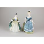 A Royal Doulton porcelain figure, Clarinda HN2724, and another Lady Elegance HN2264